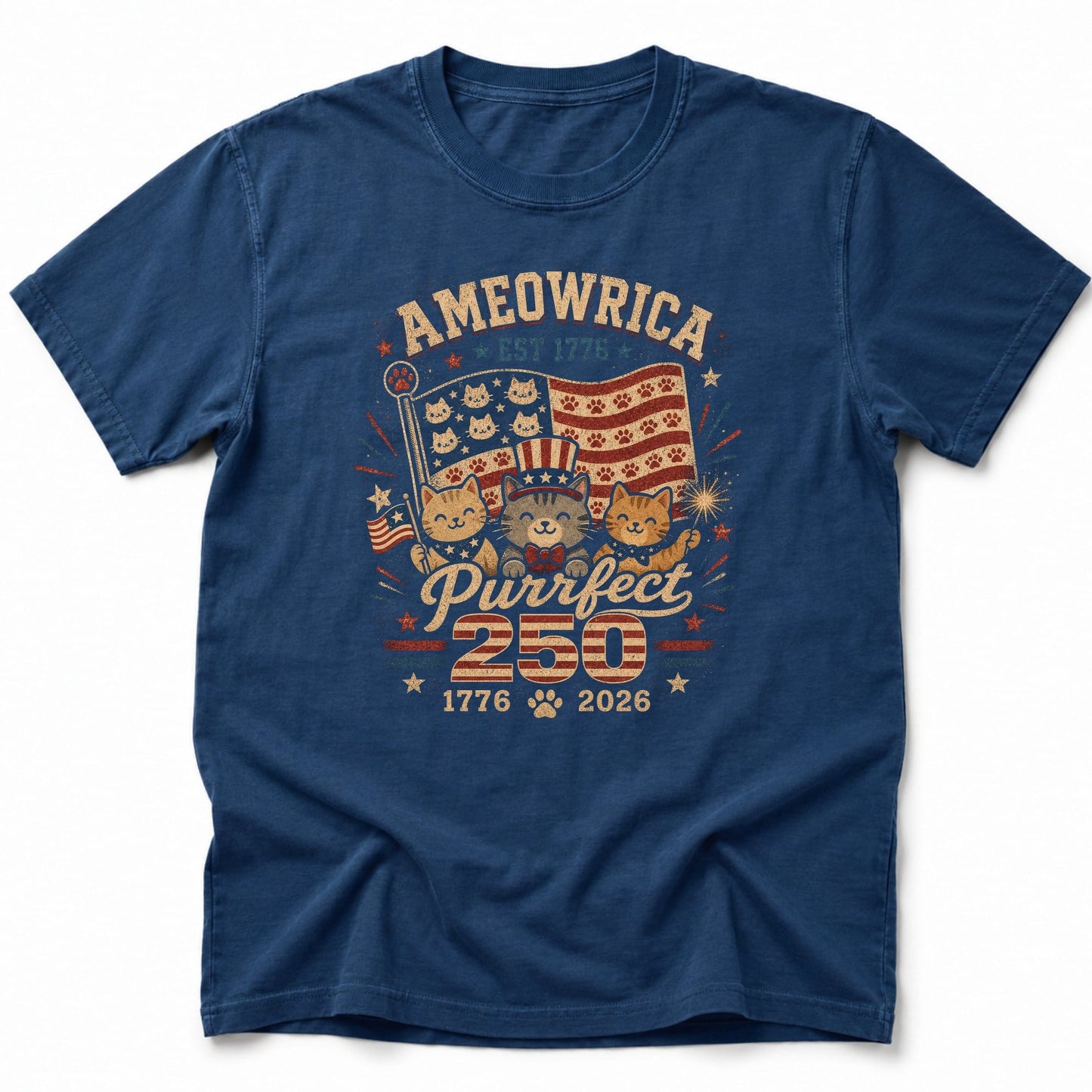 Ameowrica 1776 T-Shirt Navy / S 20983704880587260520 T-Shirt