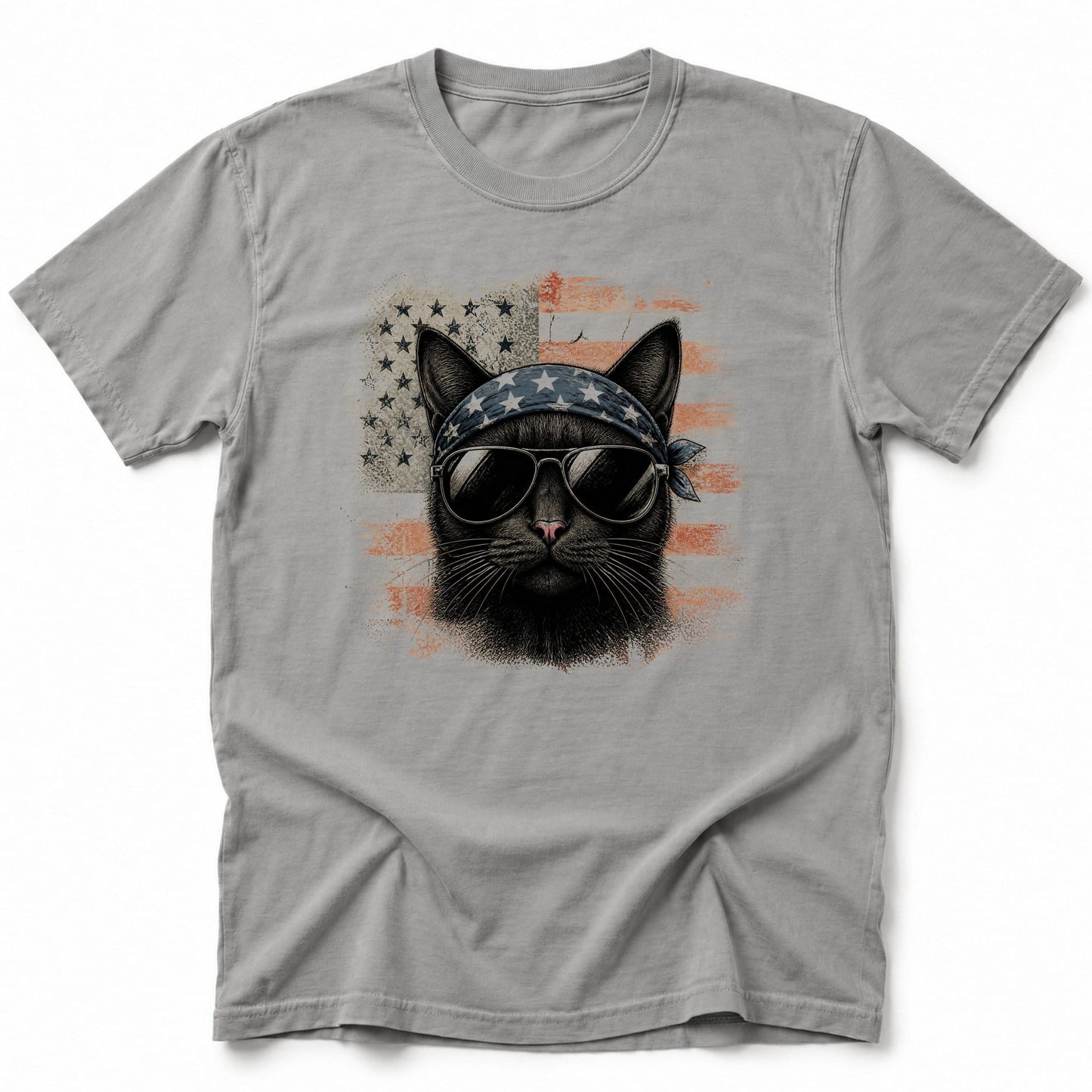Ameowrican Free T-Shirt Grey / S 63862625828614638827 T-Shirt