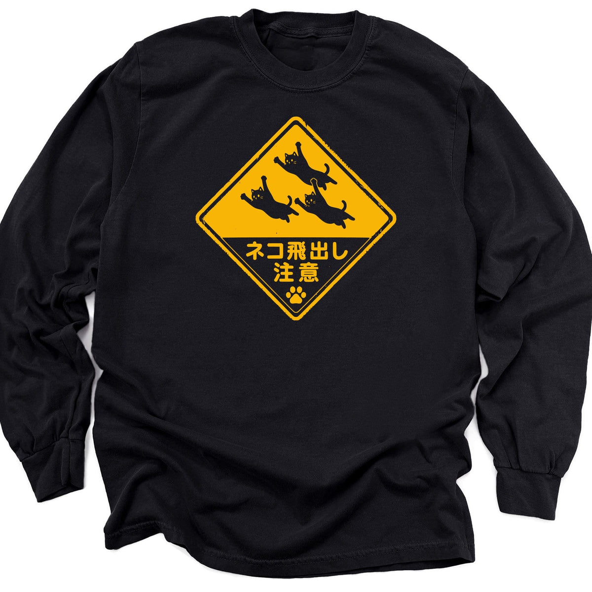 Beware Flying Cats Long Sleeve Black / M 16622172705916861714 Long-sleeve