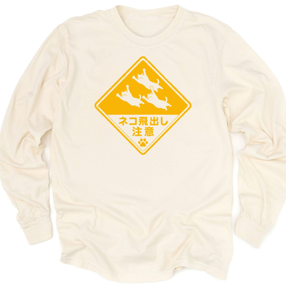 Beware Flying Cats Long Sleeve Ivory / M 87519755202987575125 Long-sleeve