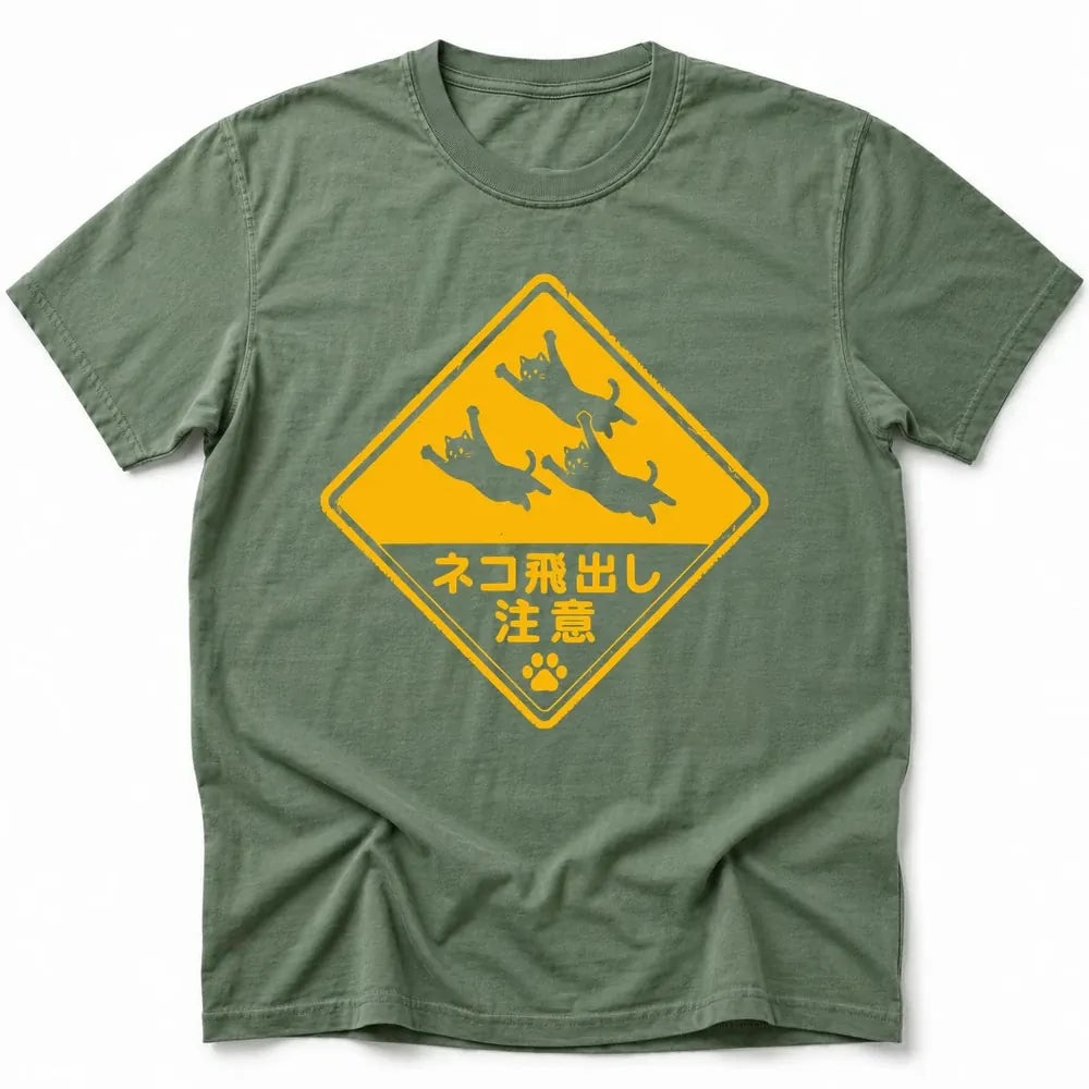 Beware Flying Cats T-Shirt Moss / S 28443922078994947124 T-Shirt