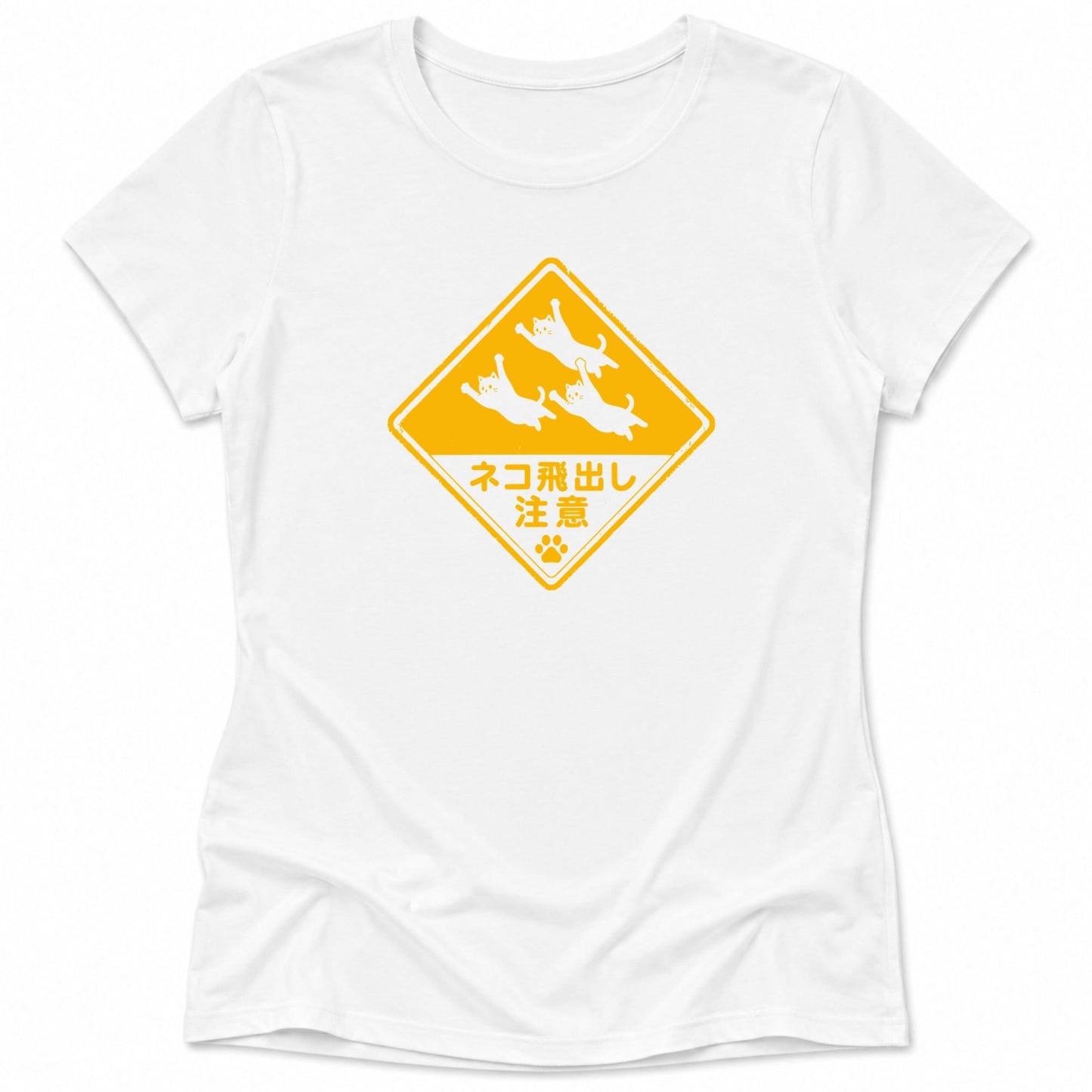 Beware Flying Cats Womens Tee S / White 44820681457866690077 T-Shirt