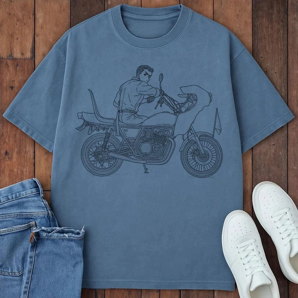 Biker T-Shirt Blue Jean / S 16277110378062068800 T-Shirt