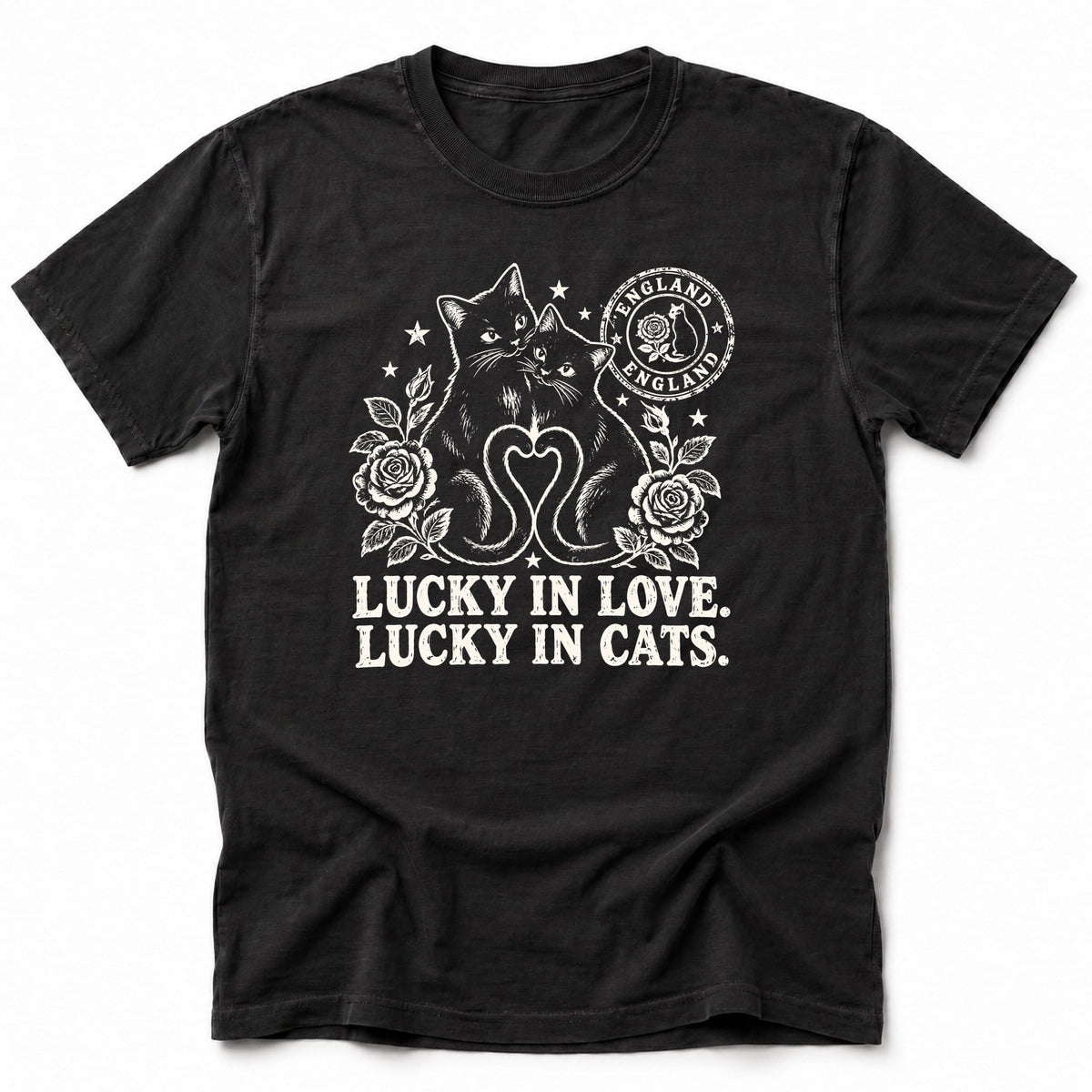 Black Cat England T-Shirt Black / S 19691903081014384028 T-Shirt