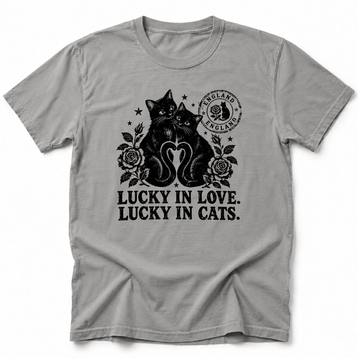 Black Cat England T-Shirt Grey / S 24793247100082027938 T-Shirt