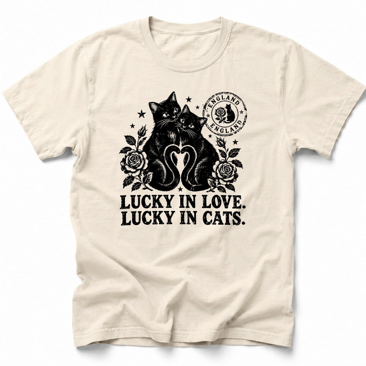 Black Cat England T-Shirt Ivory / S 16120611512011097283 T-Shirt