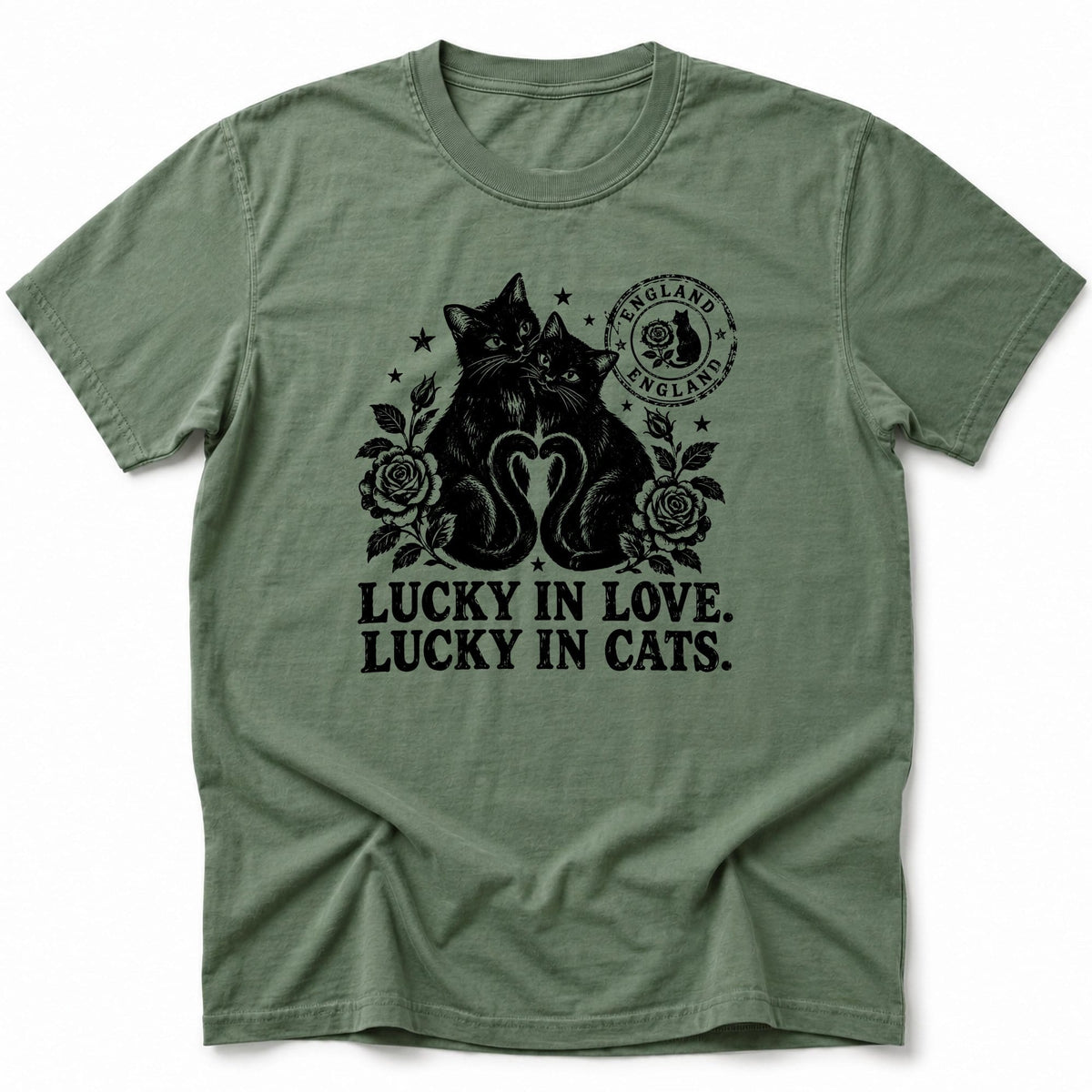 Black Cat England T-Shirt Moss / S 11984552732848311849 T-Shirt