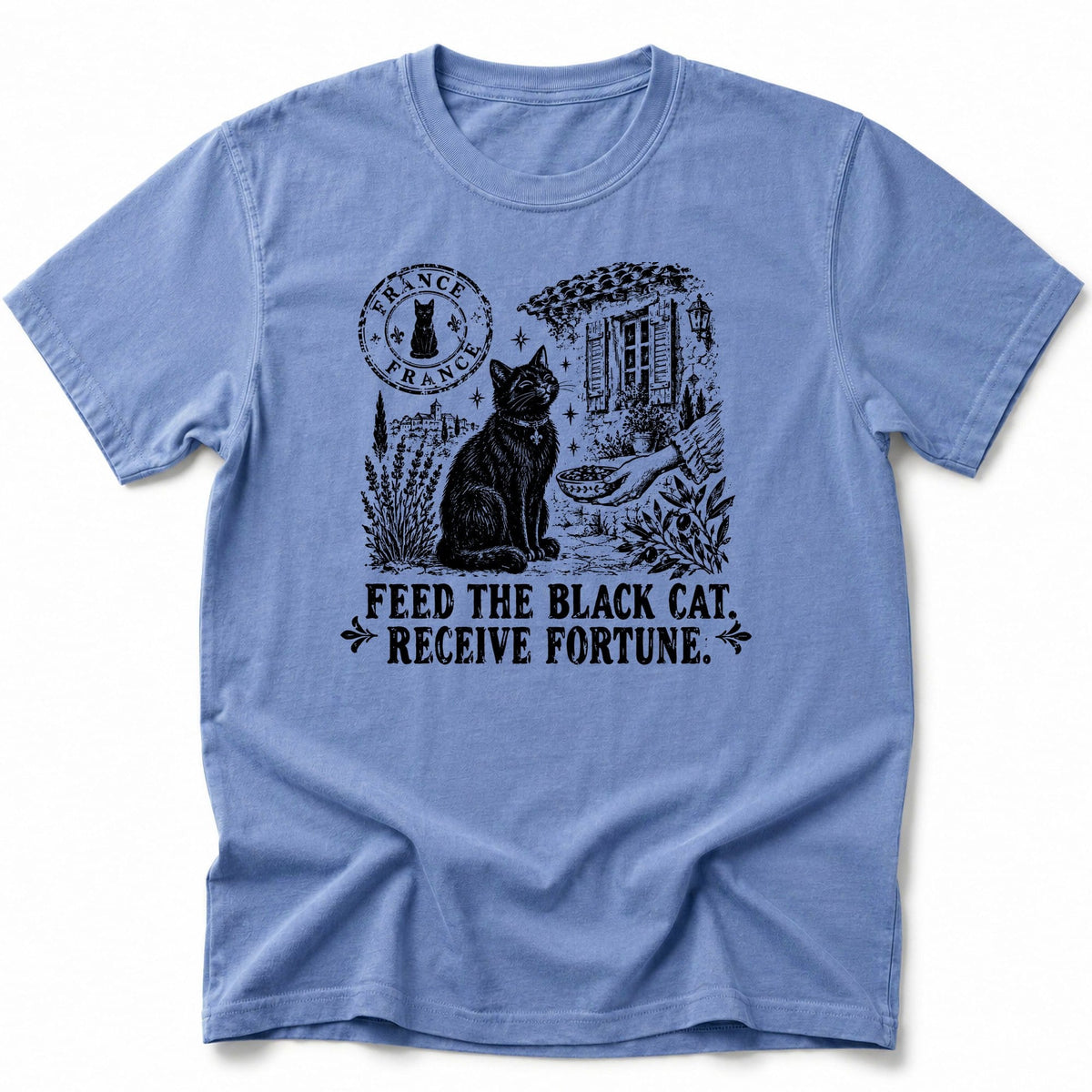 Black Cat France T-Shirt Blue Jean / S 13302954053931728873 T-Shirt