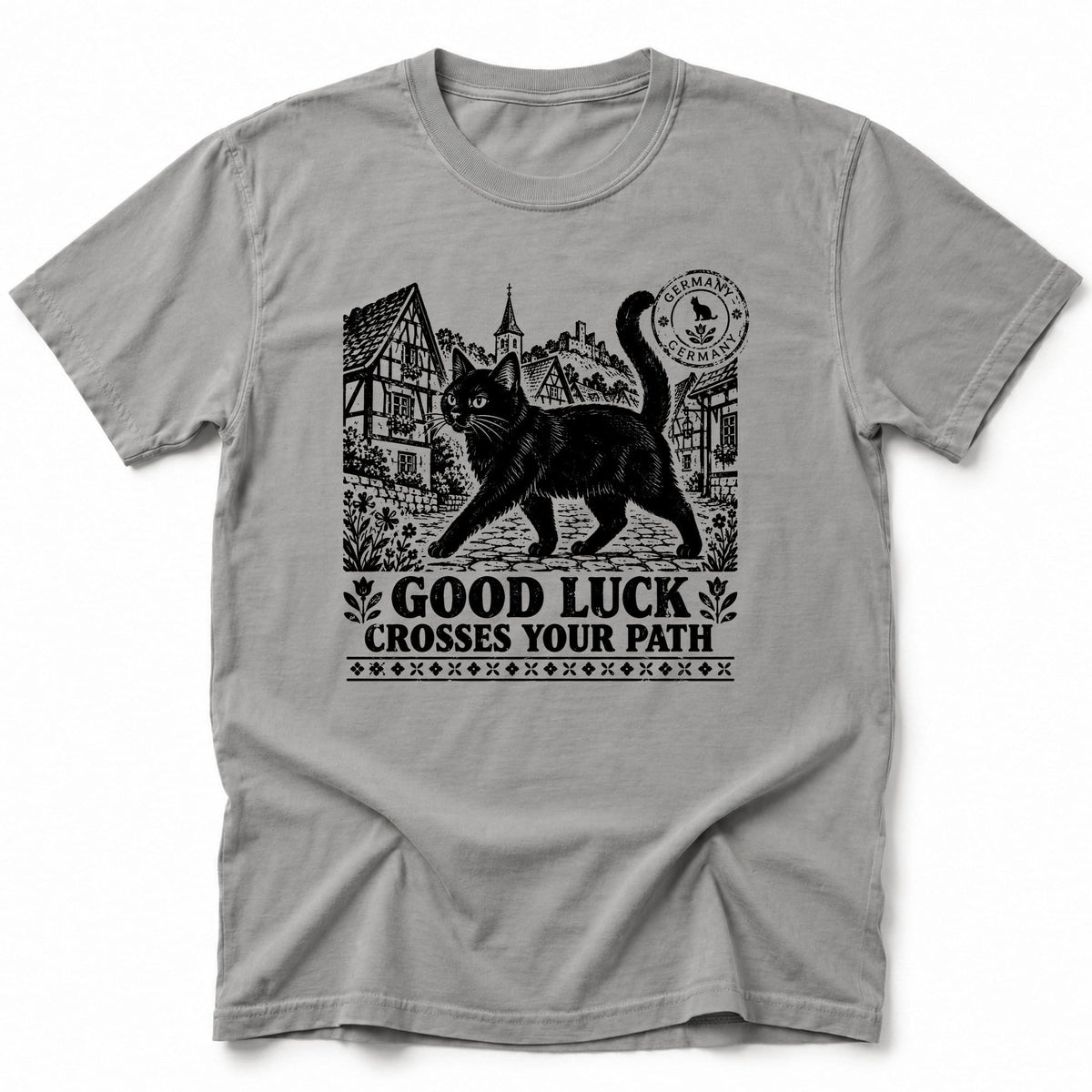 Black Cat Germany T-Shirt Grey / S 20487331444368966595 T-Shirt
