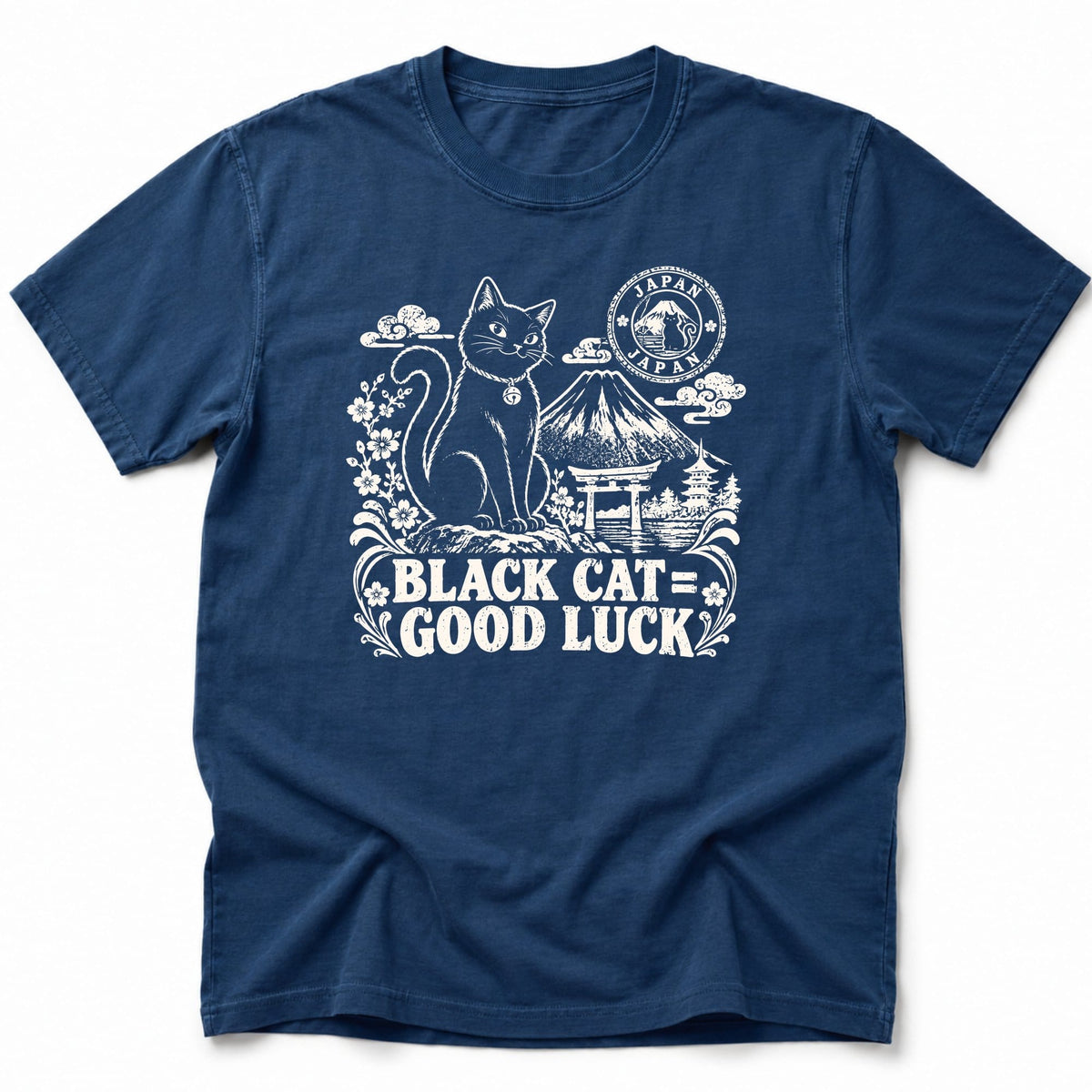 Black Cat Japan T-Shirt Navy / S 31793138496372110660 T-Shirt