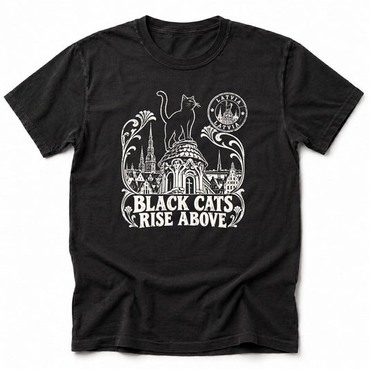 Black Cat Latvia T-Shirt Black / S 14108629160459779366 T-Shirt