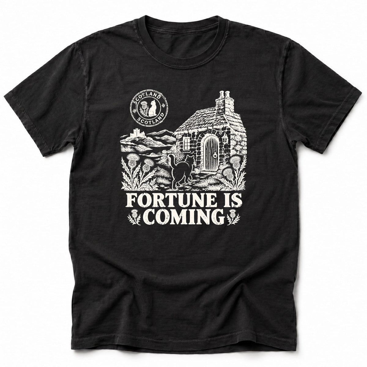 Black Cat Scotland T-Shirt Black / S 33984364347037348940 T-Shirt