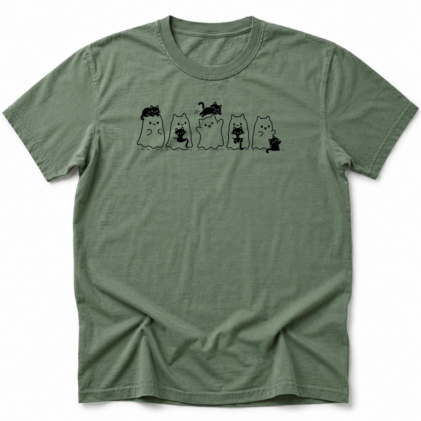 Black Cat Shadows T-Shirt Moss / S 12007448337624454017 T-Shirt