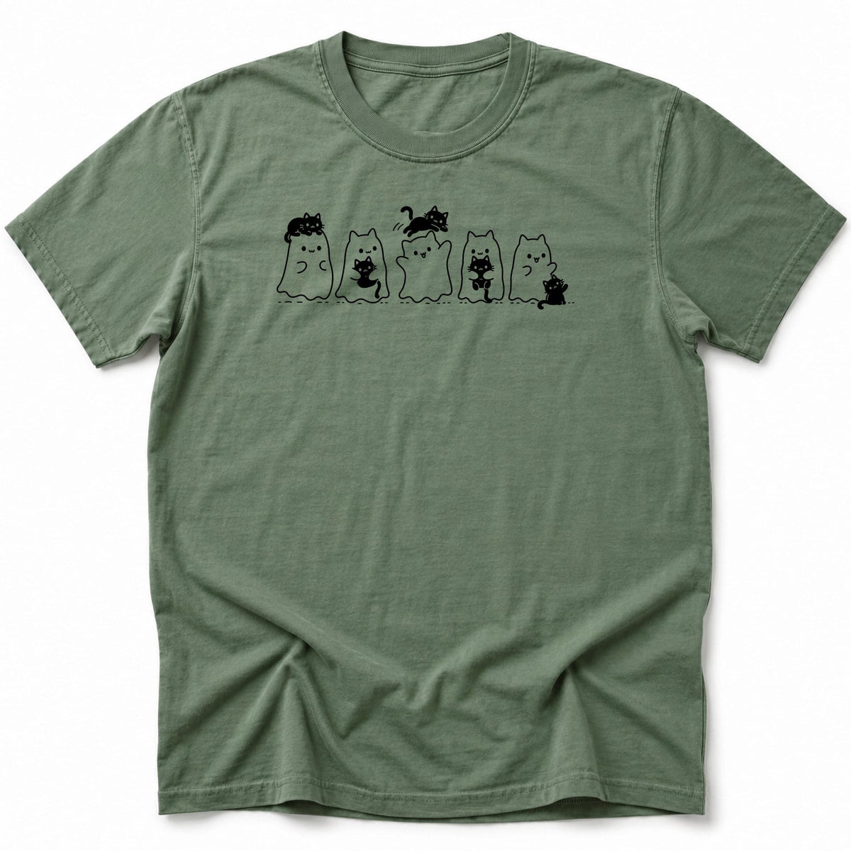 Black Cat Shadows T-Shirt Moss / S 12007448337624454017 T-Shirt