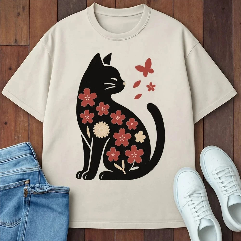 Bloom Cat T-Shirt Ivory / S 13685921094346241822 T-Shirt