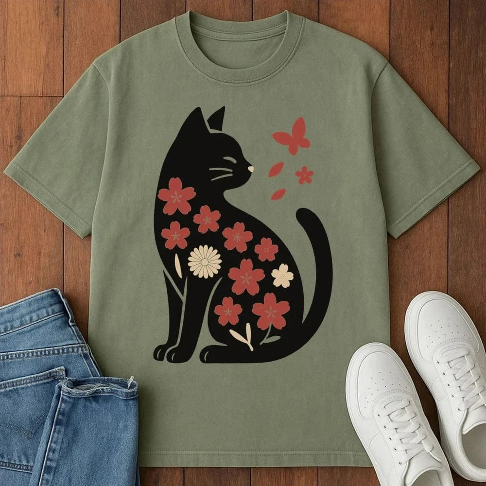 Bloom Cat T-Shirt Moss / S 56444837477988120485 T-Shirt