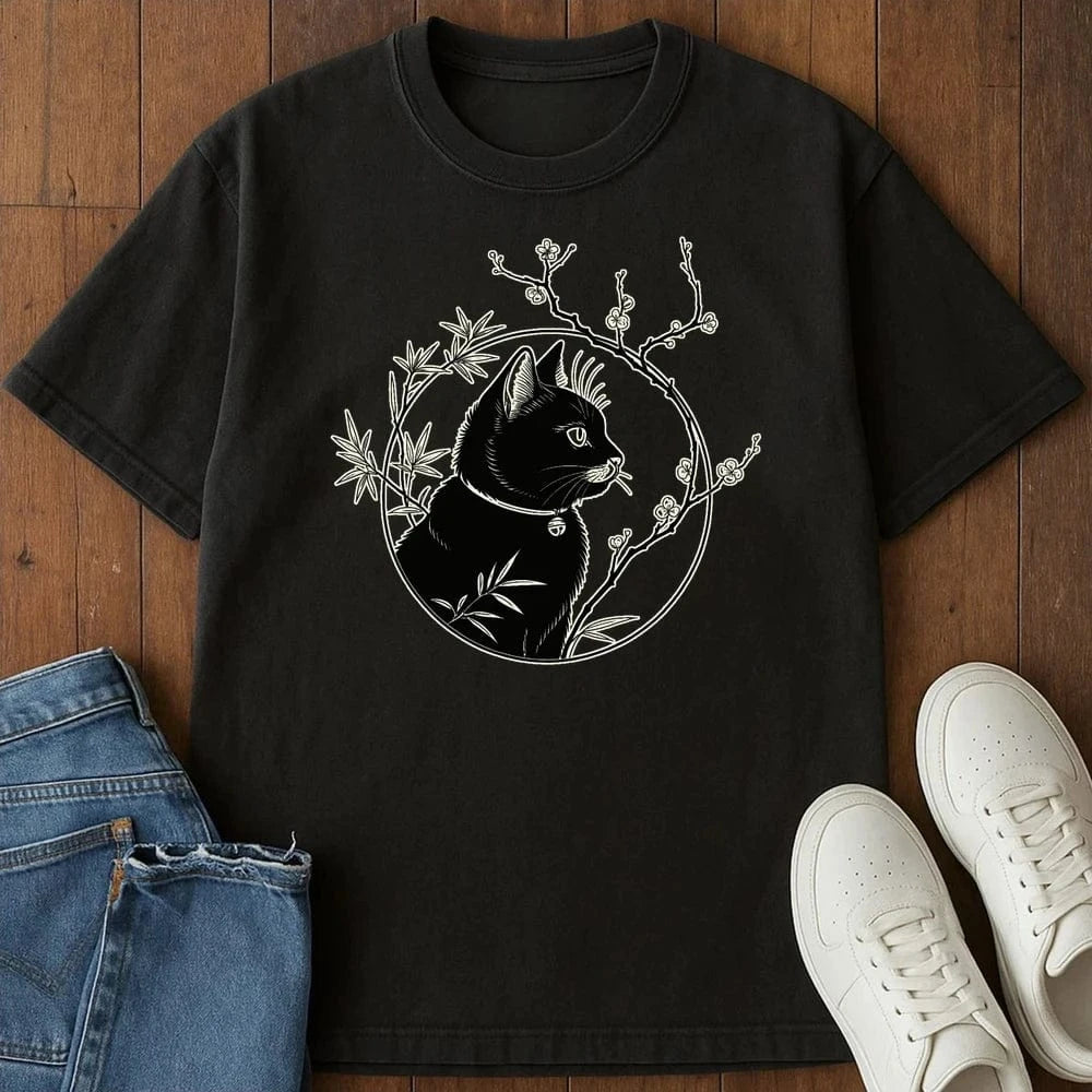 Blossom Cat T-Shirt  – Softest Cat Tee on Earth Black / S 14507612970082782674 T-Shirt
