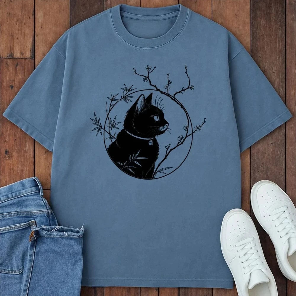 Blossom Cat T-Shirt  – Softest Cat Tee on Earth Blue Jean / S 27048239384994077524 T-Shirt