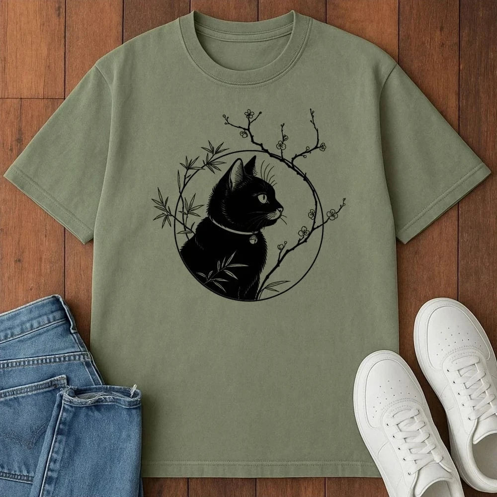 Blossom Cat T-Shirt  – Softest Cat Tee on Earth Moss / S 12631925357682738811 T-Shirt