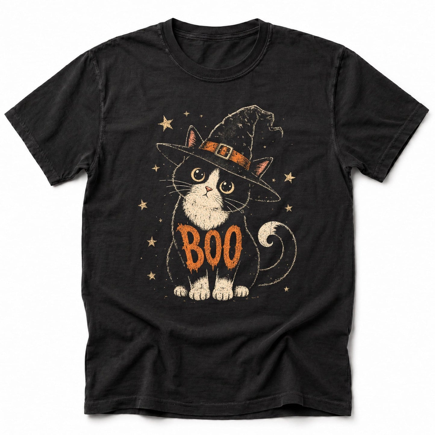 Boo Cat T-Shirt Black / S 76172835981036719074 T-Shirt