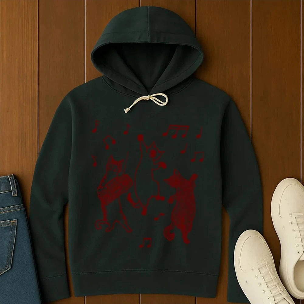 Boogie Meow Hoodie Black / S 48223704638943186736 Hoodie