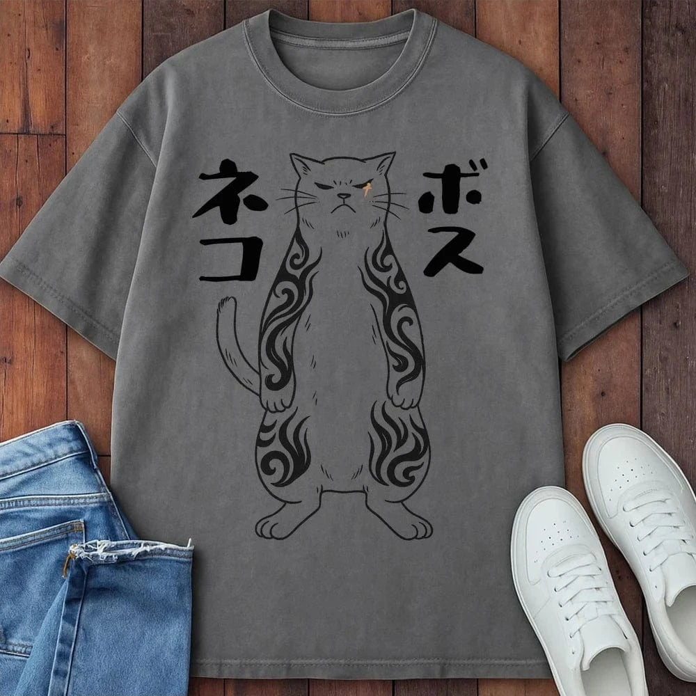 Boss Cat T-Shirt Grey / S 30058090427726768391 T-Shirt