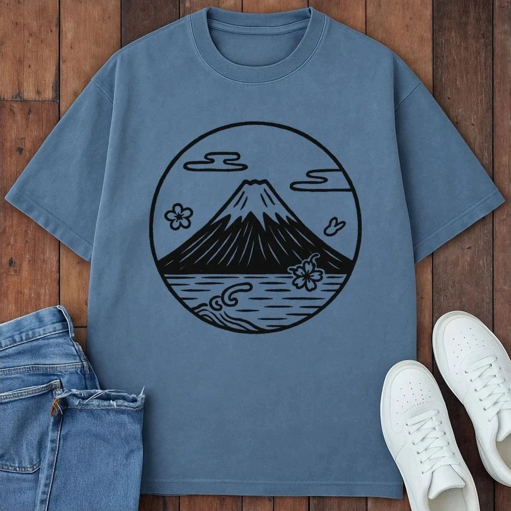 Calm Fuji T-Shirt Blue Jean / S 58977719116721703644 T-Shirt