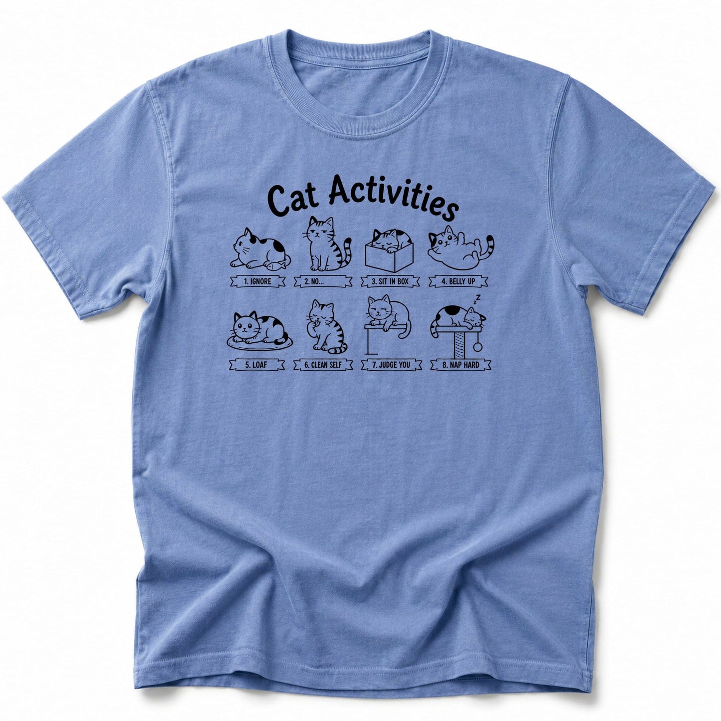 Cat Activities T-Shirt Blue Jean / S 29677065583295957071 T-Shirt