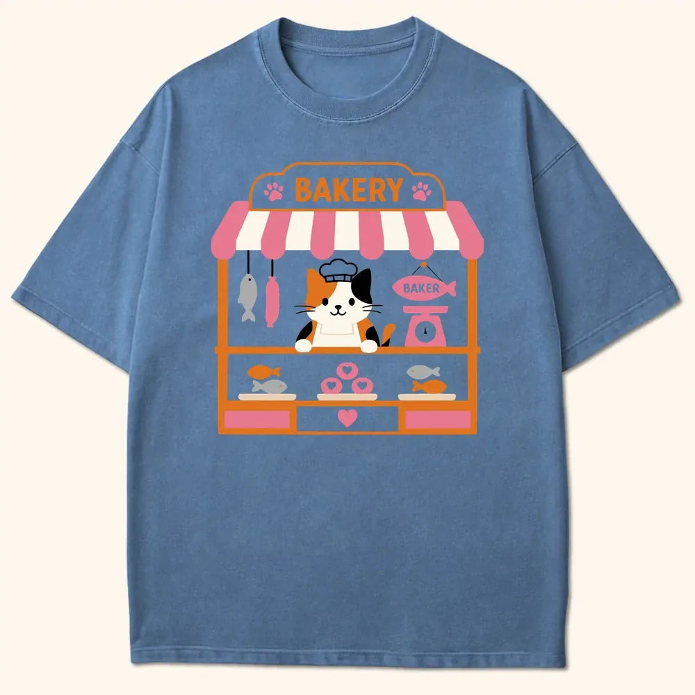 Cat Baker T-Shirt Blue Jean / S 99969641020839498234 T-Shirt