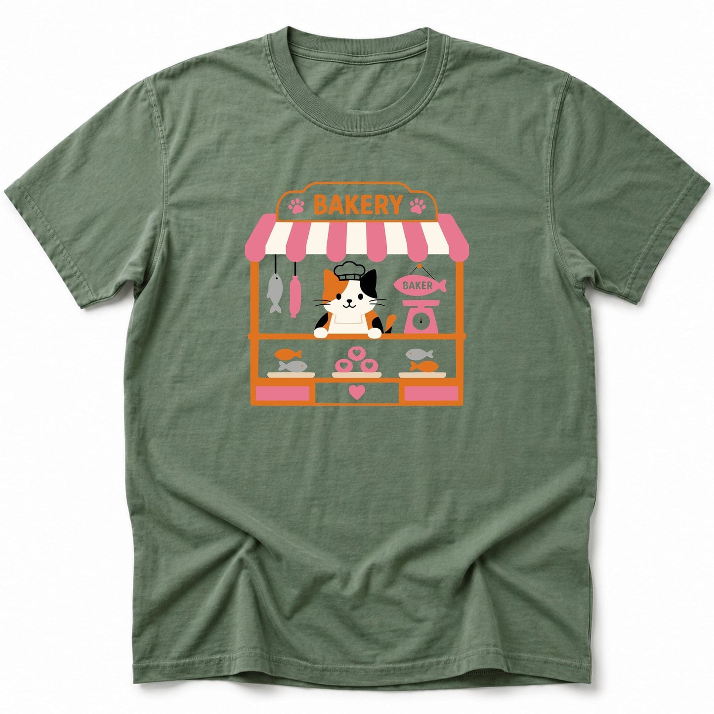 Cat Baker T-Shirt Moss / S 33671531438028236999 T-Shirt