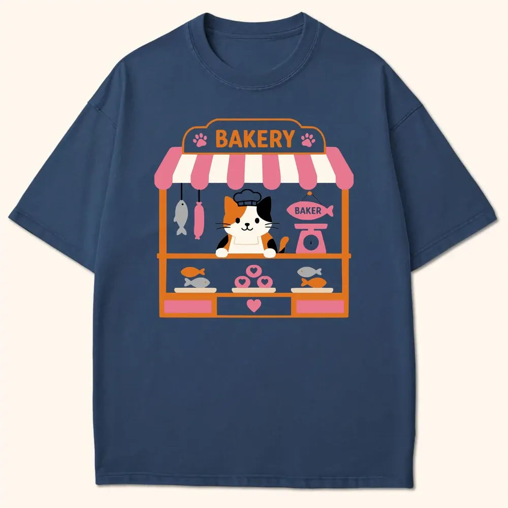 Cat Baker T-Shirt Navy / S 69341461486417853163 T-Shirt