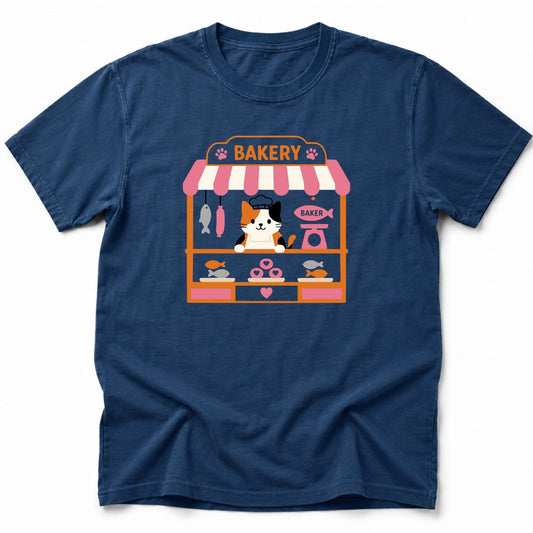 Cat Baker T-Shirt Navy / S 69341461486417853163 T-Shirt