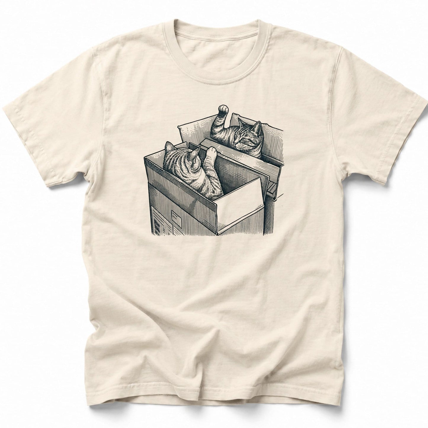 Cat Box Battle T-Shirt Ivory / S 18391583035211993398 T-Shirt