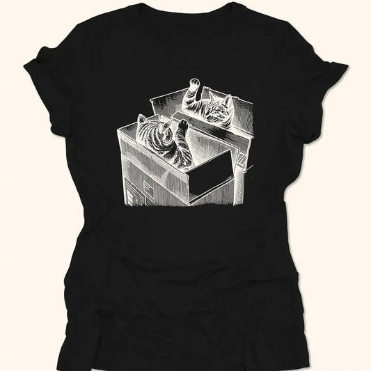 Cat Box Battle Womens Tee Black / S 24776427327694034992 T-Shirt