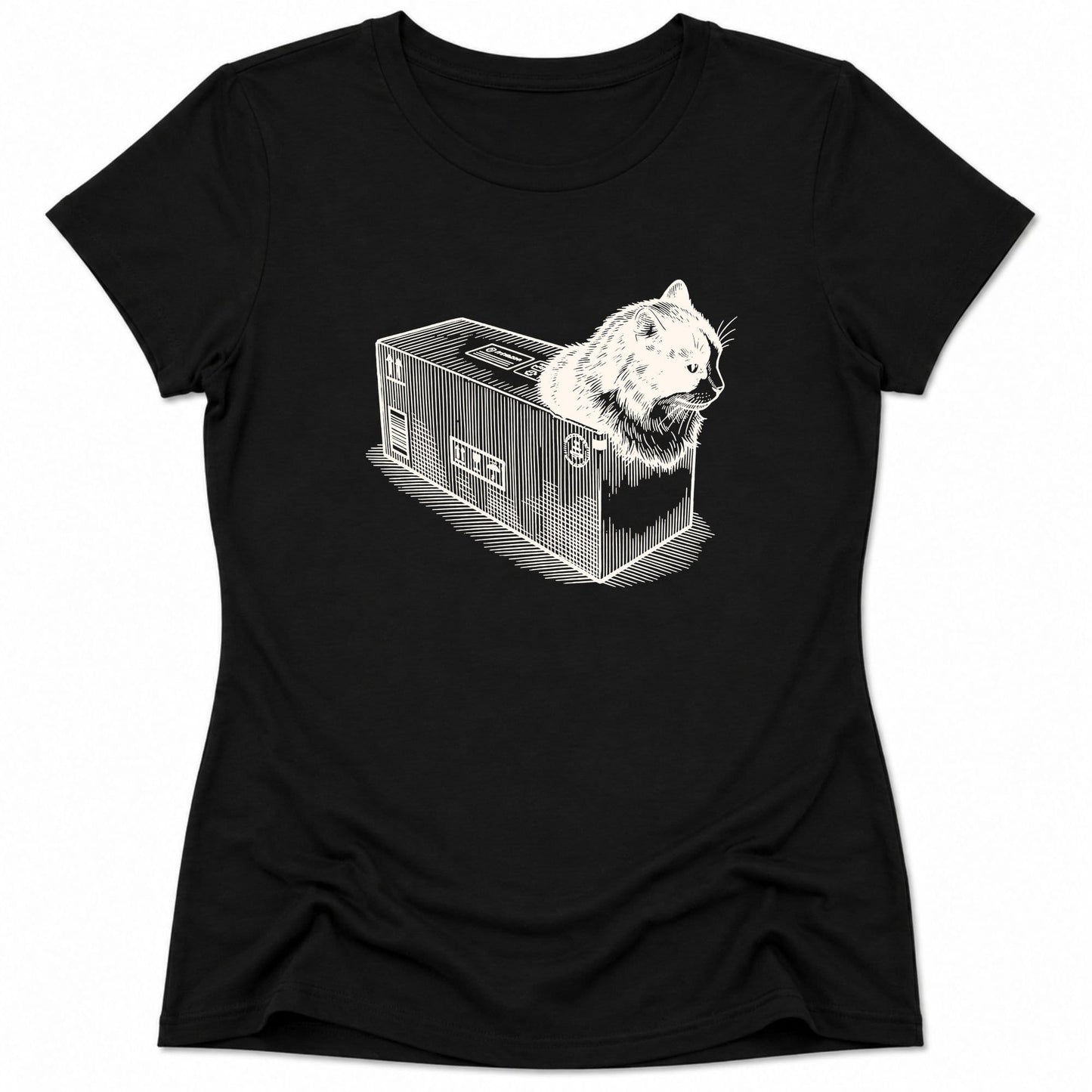 Cat Box Loaf Womens Tee Black / S 18606223746467928734 T-Shirt