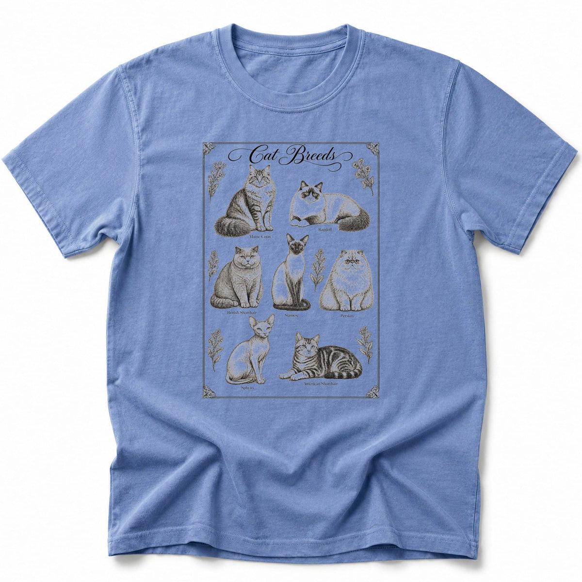 Cat Breeds T-Shirt Blue Jean / S 11019805245528861114 T-Shirt