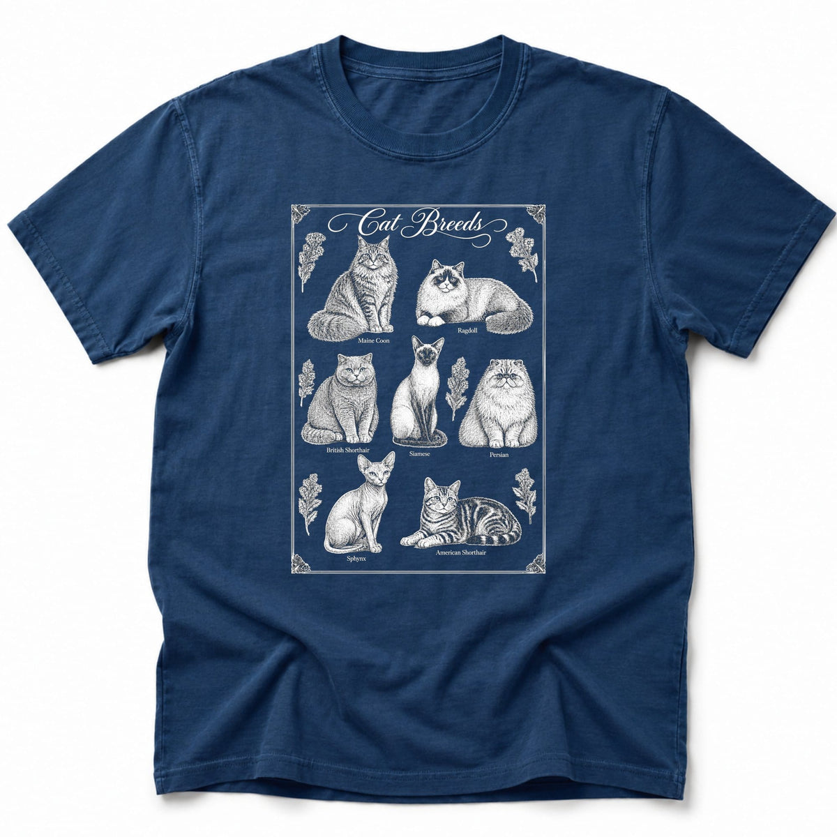 Cat Breeds T-Shirt Navy / S 59687275435783012463 T-Shirt