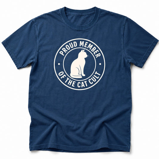 Cat Cult T-Shirt Navy / S 17876236093520736520 T-Shirt