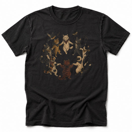 Cat Dance Ritual T-Shirt Black / S 11021783351724494336 T-Shirt