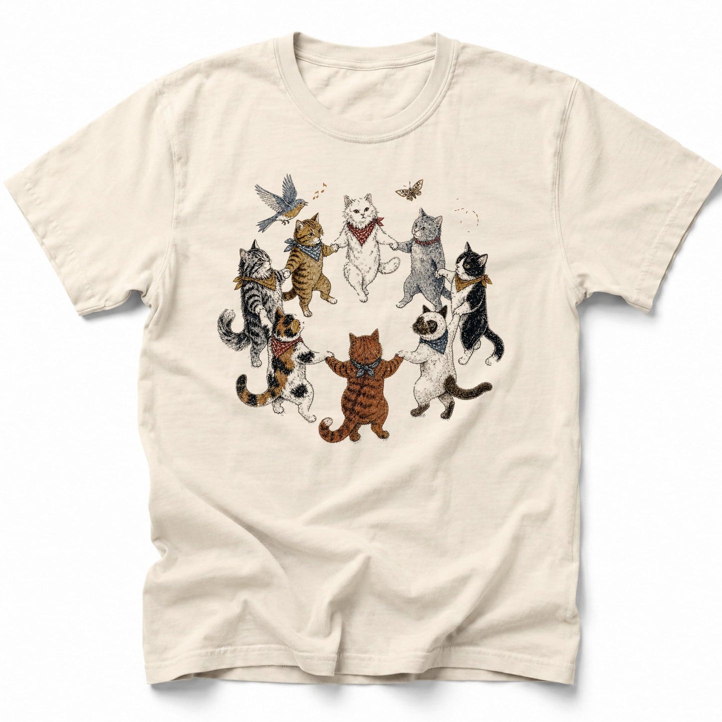 Cat Dance Ritual T-Shirt Ivory / S 11395576365465948407 T-Shirt