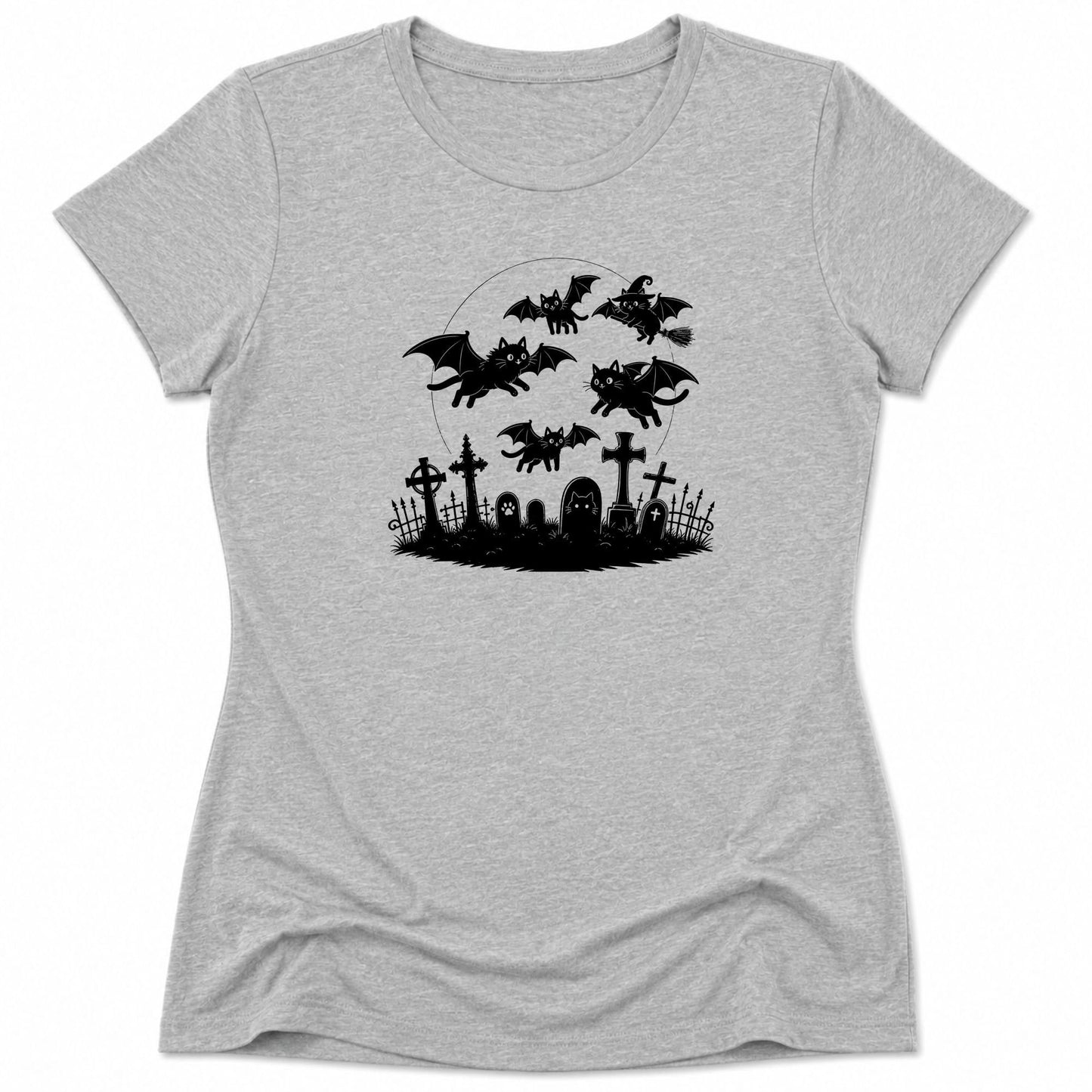 Cat Flight Womens Tee S / Athletic Heather 44218681071441916303 T-Shirt