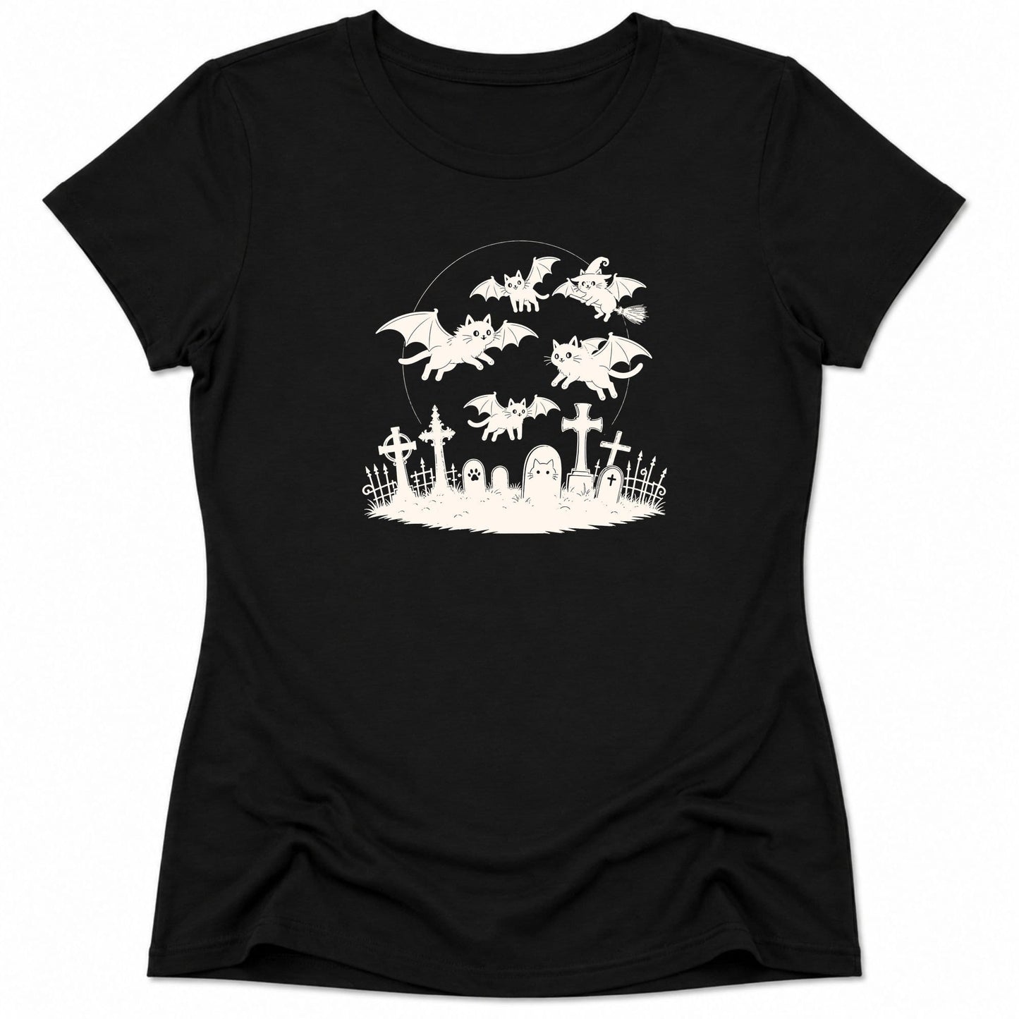 Cat Flight Womens Tee S / Black 27743790222889486225 T-Shirt