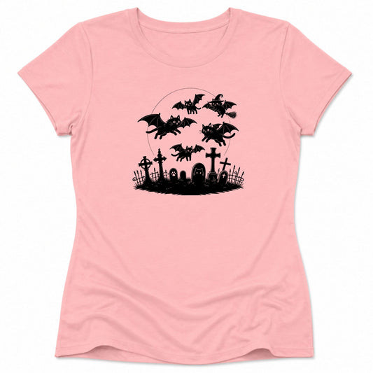 Cat Flight Womens Tee S / Pink 11696718322782475235 T-Shirt