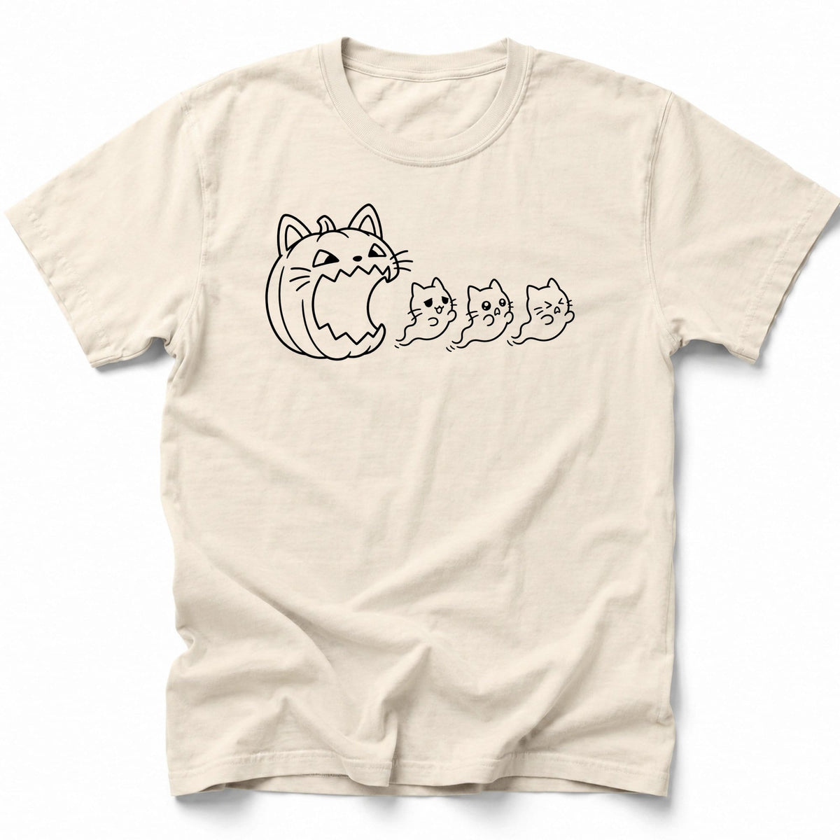 Cat Ghost Run T-Shirt Ivory / S 46816890886273890440 T-Shirt