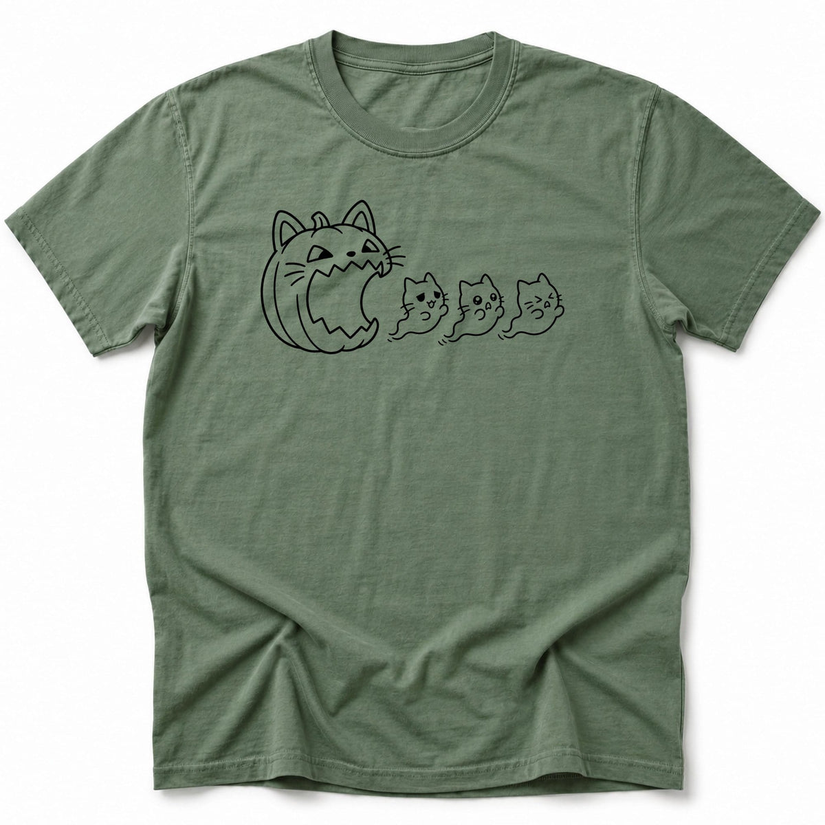 Cat Ghost Run T-Shirt Moss / S 14494821091342491567 T-Shirt