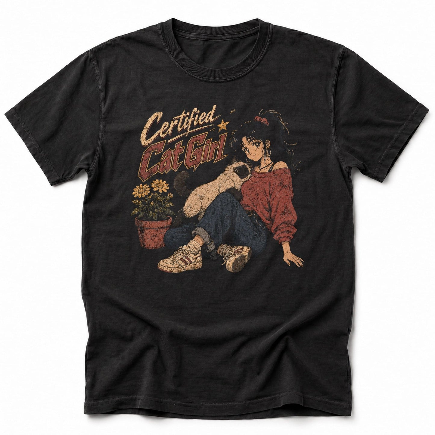 Cat Girl Certified 2 T-Shirt Black / S 15540908475385148516 T-Shirt