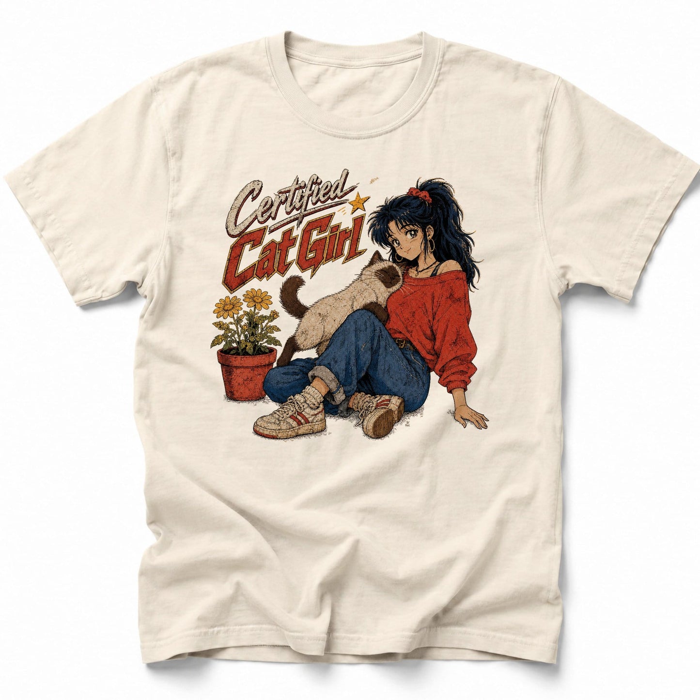 Cat Girl Certified 2 T-Shirt Ivory / S 63596416671212666591 T-Shirt
