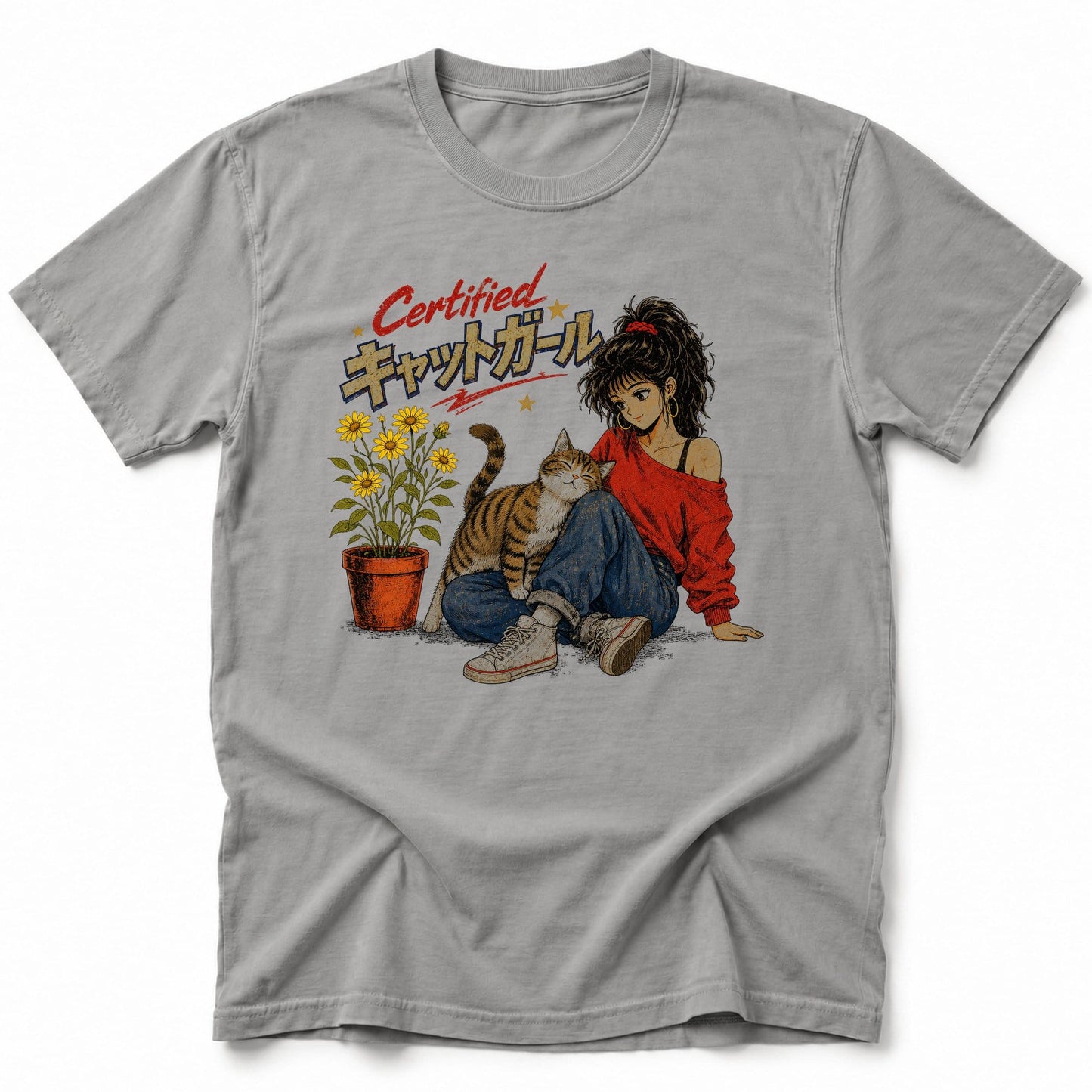 Cat Girl Certified T-Shirt Grey / S 11253532419546981098 T-Shirt
