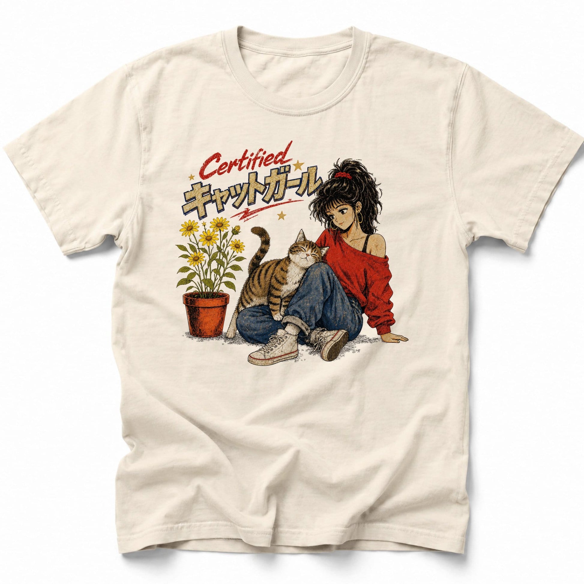 Cat Girl Certified T-Shirt Ivory / S 69747204194573308859 T-Shirt