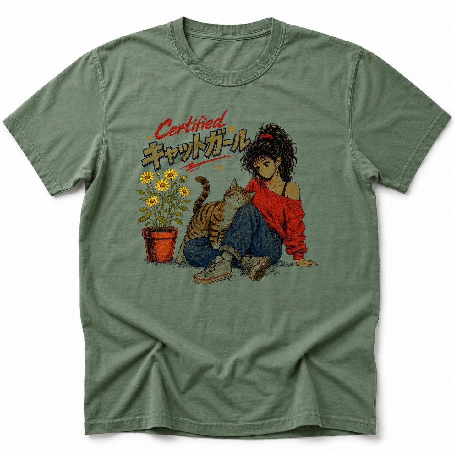 Cat Girl Certified T-Shirt Moss / S 85686061745203844141 T-Shirt